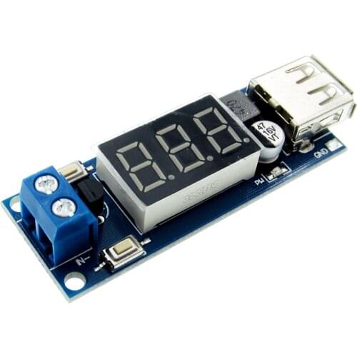 5PCS DC 4.5-40V To 5V 2A USB Charger LED Step-down Buck Converter Voltmeter Module Low Power Automatic Protection