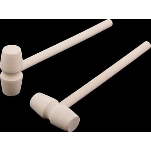 6pcs Mini Wood Hammer DIY Knock Planet Cake Wooden Hammer Children Manual Flat Toy Mallet Spot