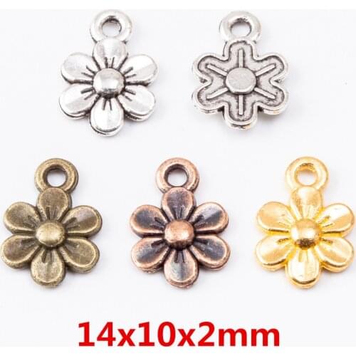60pcs flower Pendant Bright Zinc Alloy Fit Bracelet Necklace DIY Metal Jewelry Findings 6431