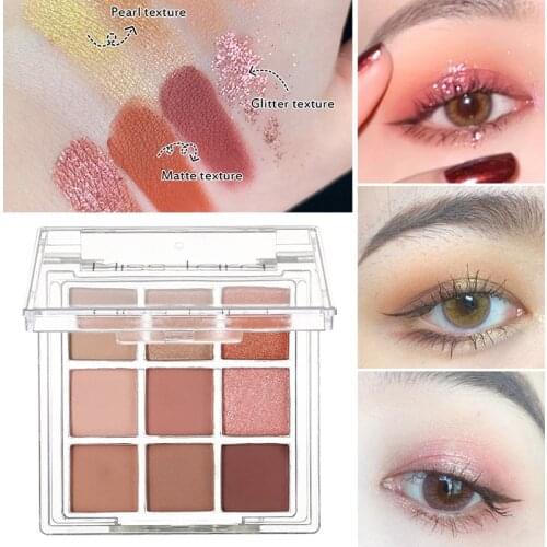 9 Color Glitter Eyeshadow Waterproof Makeup Matte Eye Shadow Pigment Palette Cosmetics Maquillage TSLM2