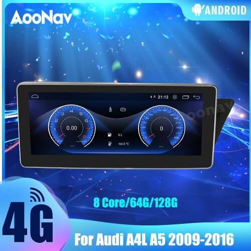 10.25 Inch 128G Car Radio For Audi A4L A5 2009-2016 Right Peptide Android 10.0 GPS Navigation Autoradio Multimedia Player