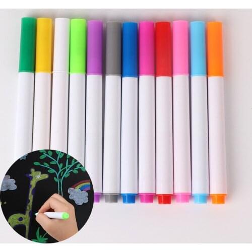 12 Colors Dust-Free Erasable Liquid Chalk Markers Color Pens Set for Kids Children Drawing Painting Birthday Christma Gift