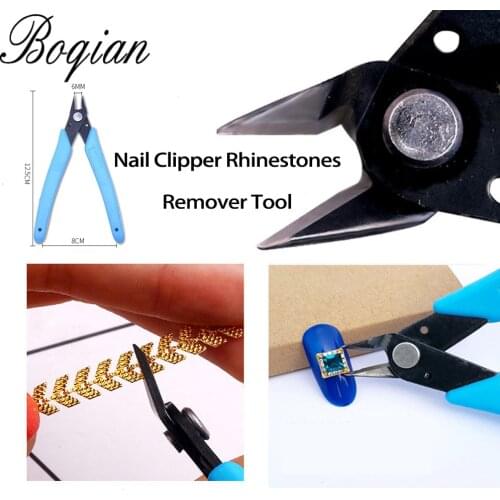 BQAN Cutting Pliers Stainless Steel Nail Art Clipper Remover Rhinestones Chain Scissors Manicure Drilling Clip Tools