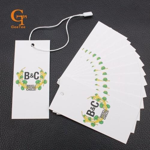 Custom logo paper price tags/customized paper hang tag/clothing swing tag labels/garment bag printed/printing tags
