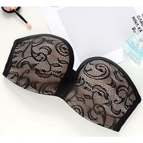 Yasemeen New Seamless Push Up Wire Free Brassiere Sexy Lace Non-slip Strapless Bras Push Up Wedding Underwear New Magic Bras Hot