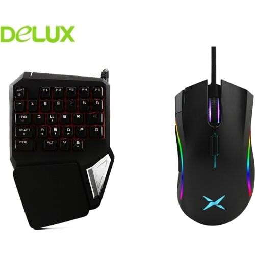 Delux T9 Pro Wired Gaming Keyboard M625 PMW3360 Mouse Combo Ergonomic Optical Gaming Mause Gamer 12000DPI Mice For PC Laptop LOL