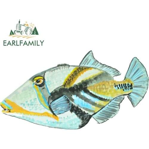 EARLFAMILY 13cm x 7cm Car Styling Fish Printed Vinyl Decal Wall Window Decor Cartoon Art Car Sticker Graphic