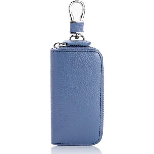 Leather unisex hand key wallet multi-function key storage bag fashion mens car keychain ladies smart housekeeper