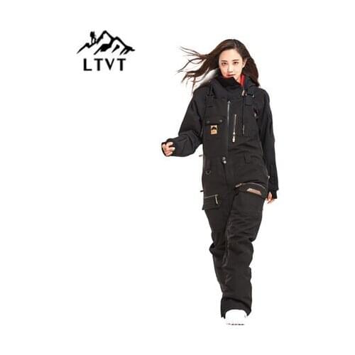 LTVT Single Board Female Double Snowboard Bib Waterproof Black Ski Winter Ski Indoor Ski Suspenders New Snow Women Ski Pants