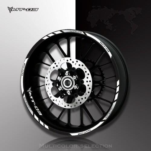 Motorcycle front and rear wheels Edge Outer Rim Sticker Reflective Stripe Wheel Decals For YAMAHA MT-03