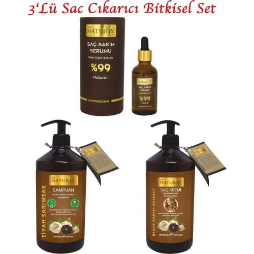 Naturix % 99 Natural Hair Shedding Anti And Hair Remover 3'Lü Set Serum + Shampoo + Conditioner
