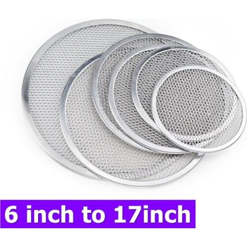 New Non stick Pizza Screen Pan Baking Tray Metal Net 6 inch to 17 inch Seamless Aluminum Metal Net Bakeware Kitchen Tools Pizza