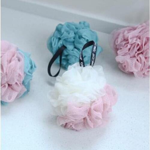 Bath Ball New Large Two-Color Super Soft Bath Flower Color Matching Anti-Scatter Bath Ball Bath Wipe Bathroom Supplies