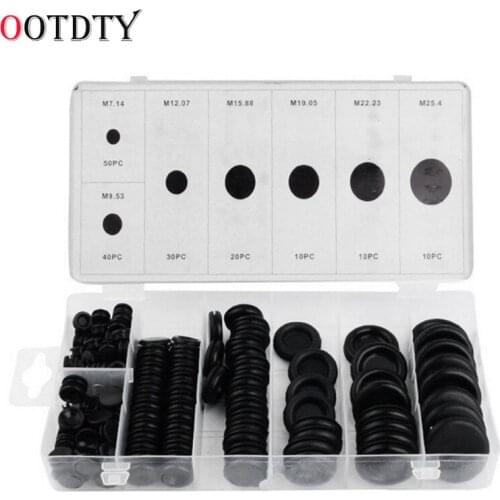 OOTDTY 170 Rubber Grommet Assortment Firewall Hole Plug Set Electrical Wire Gasket Kit