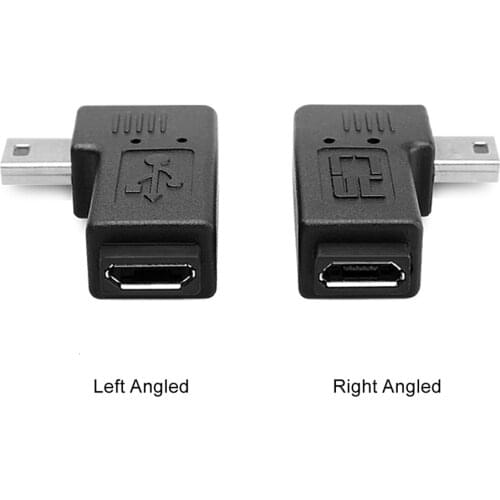 Qywo 90 Degree Mini usb Male to Micro USB Female adapter Support data & charge