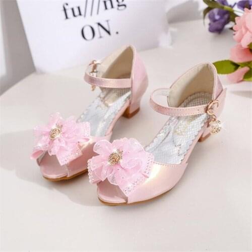 Girls Sandals Rhinestone pink Latin dance shoes 5-13 years old 6 children 7 summer high Heel Princess shoes kids girls sandal