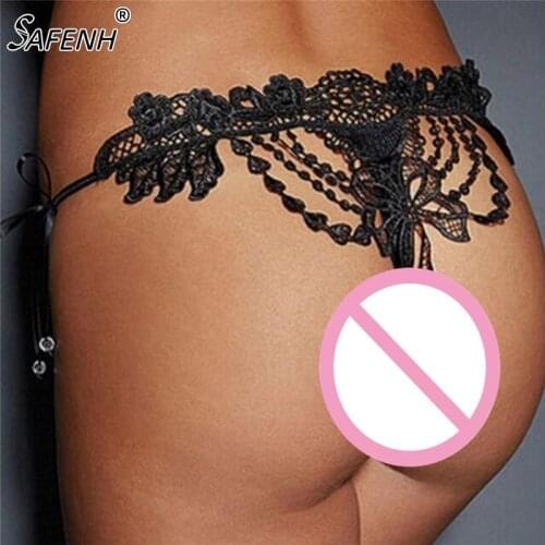 Sexy Lingerie Lace Embroidery G-string Panties Sexy Bandage Thong Brief Women Underwear Seamless Intimates Girl Cotton Panties