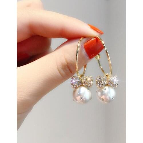 Silver Needle Bow Tassel earrings ladies long style earrings net red personality earrings pendant circle earrings buckle