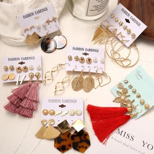 IF YOU Fashion Geometric Earrings Set For Women Oversize Long Tassel 2019 New Vintage Earring Brincos Statement Jewelry Gifts