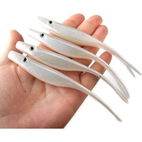 6pcs Fork Tail Soft Bait Lures Double Color Bionic Bait T Tail Silicone Soft Worm Swimbaits Plastic 12cm 6.5g Bass Fishing Lure