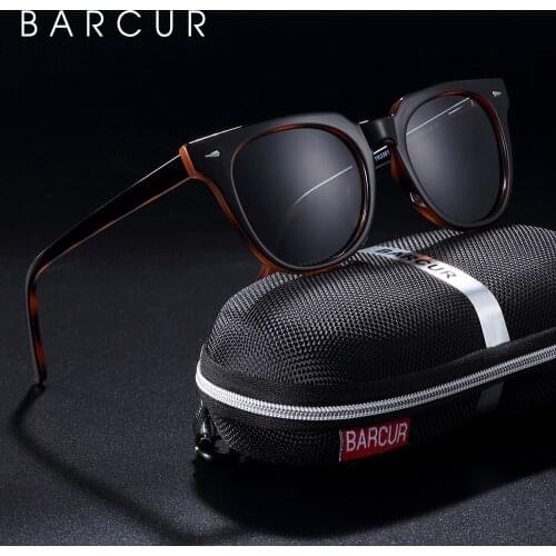 BARCUR Original TR90 Sunglasses for Men Polarized Women Square Sun glasses Transparent Oculos lunette de soleil femme