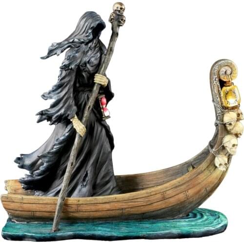 Soulghost Decoration Art Crafts Design Charons Of The Dead Propelling Boats Statue Lantern Garden Decor Resin Statues Fantasy