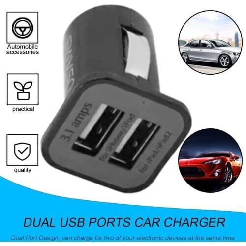 USAMS Universal 12V Mini Portable 3.1A Dual USB Ports Car Vehicles Charger for Mobile Phone Tablet PC Devices