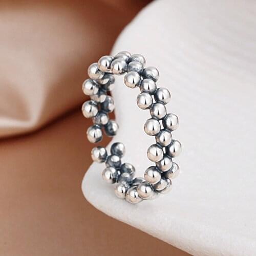 Punk Vintage Beads Ring For Women Men Adjustable Size Geometric Rings Exquisite Creative Jewelry Wholesale 2021