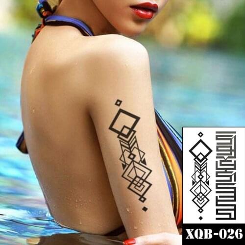 Temporary Tattoo Stickers Black Individual Symbol Pattern Totem Deign Fake Tatto Waterproof Tatoos Arm Large Size for Women Men
