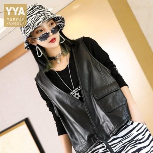 YueYueAngel Women's Leather Vests