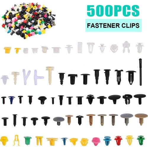 500/1000PCS Mixed Auto Fastener Vehicle Car Bumper Clips Retainer Fastener Rivet Door Panel Liner Universal Fit for All Car