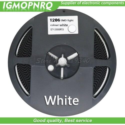 1reel 3000PCS 1206 SMD LED white diodes light LED IGMOPNRQ