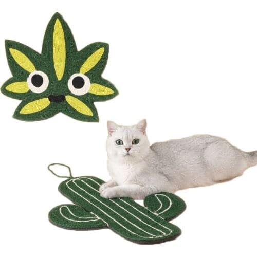 1pc Cat Scratcher Board Cactus Shape Natural Sisal Cat Scratching Mat Cat Tree Climbing Mat Scratch Pad Toy Cat Pet Accessories