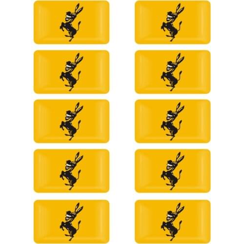 10 pcs 3D Donkey Logo Car decoration Sticker Creative Funny Badge Sticker Emblem Decal Accessories For Ferrari Ford Car Styling