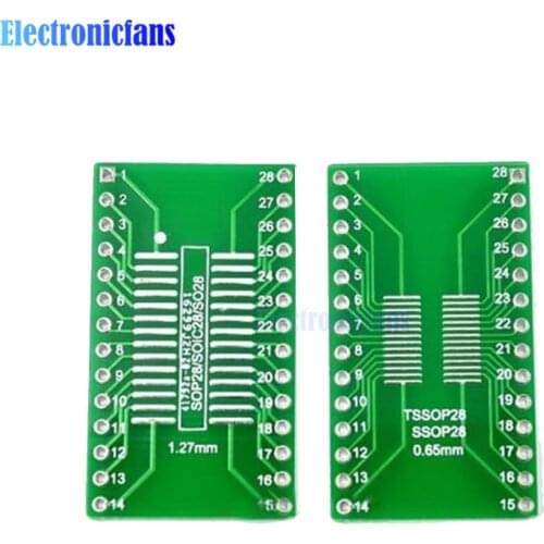 10PCS SOP28 SSOP28 TSSOP28 to DIP28 Adapter Converter PCB Board 0.65/1.27mm M