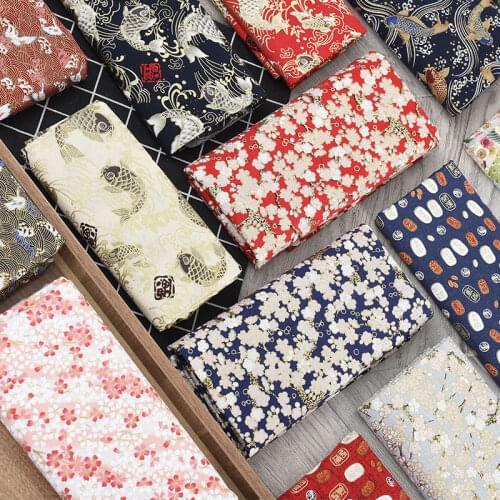 150CM*50CM Japanese style bronzing cotton cloth Fabric Patchwork baby Quilting bedding Sewing Clothing crafts DIY Material cloth