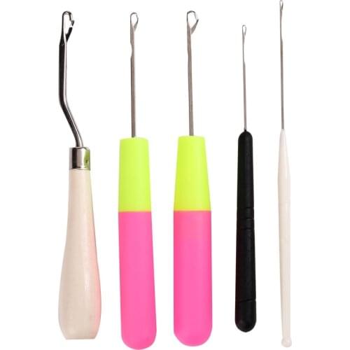 5PCs / Set Plastic Crochet Braided Needle For Sewing Accessories Hook Hair Fabric Dreadlock Crafts Supplies Useful Tools