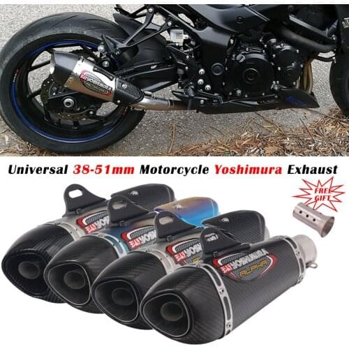51mm Universal Motorcycle Yoshimura Exhaust Pipe Escape Modified Carbon Fiber Muffler DB Killer For GSX-S750 PCX125 TRK 502 Z900