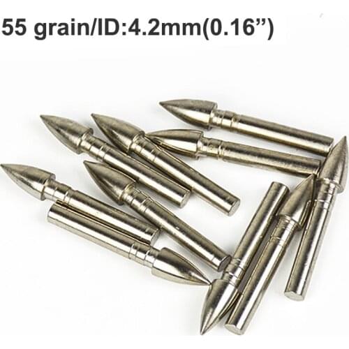 6pcs/lot Athletic Arrowhead 55 Grain Inside diameter 4.2mm Wood Bamboo Arrow Tips Steel Broadhead