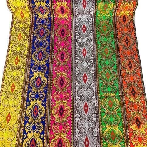 7 Yards 50mm Woven Jacquard Ribbon Vintage Ethnic Embroidery Lace Trim Geometric Pattern Ribbon DIY Clothes Accessories Fabric