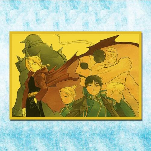 Anime Fullmetal Alchemist Edward Elric Roy Vintage Posters Art Silk Poster Canvas Retro Print For Home Room Decor Decoration-030