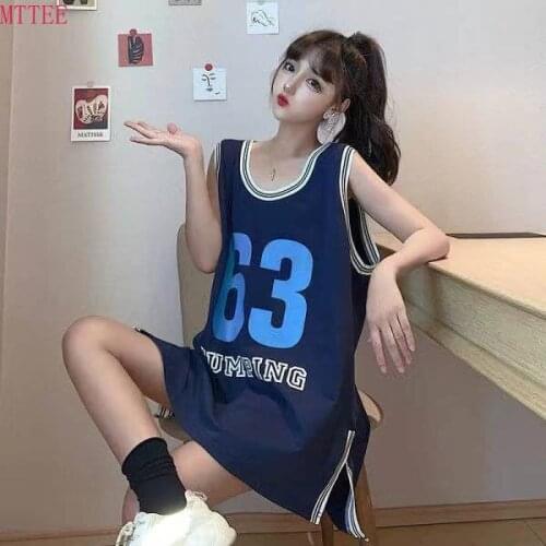 Basketball baby Letters cheerleaders Vest Costumes Letter Sports Dress Basketball Jersey T-shirt College Street Style O-neck