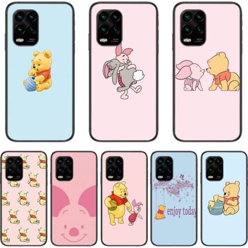 Pooh Bear Phone Case For xiaomi Redmi Note 9S 8 7 6 5 A Pro T Anime Black Cover Silicone Back Pretty senior