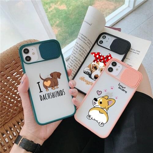 Cute Dog I Love Dachshunds Letter Phone Case For iPhone 12 Pro 11 XS MAX 7 XR X SE 20 8 6Plus Shockproof Clear Hard Cover Fundas