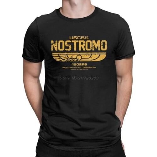 Men Alien Weyland Yutani CORP Nostromo Crew T Shirts USCSS Pure Cotton Tops Amazing Short Sleeve Crewneck Tees Gift T-Shirts