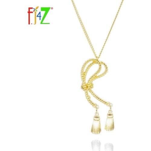F.J4Z Brand Fashion Punk Twisted Metal Chain knot Pendant Men & Womens Costume Necklaces Jewelry Bijoux