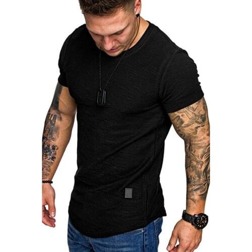 T shirt for men 2021 Summer new Men Short sleeve Fashion Solid Color Casual Mans t-shirt Round Neck Pullover tops Sports Tees