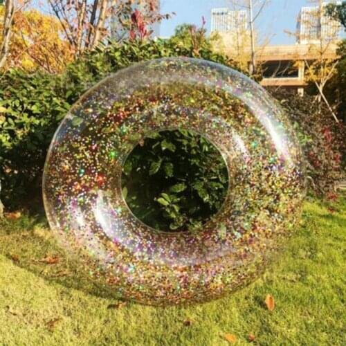 70/80/90cm Colorful Glitter Pool Foats Swimming Ring For Adult Children Inflatable Pool Tube Giant Float Boys Girl Water Fun Toy