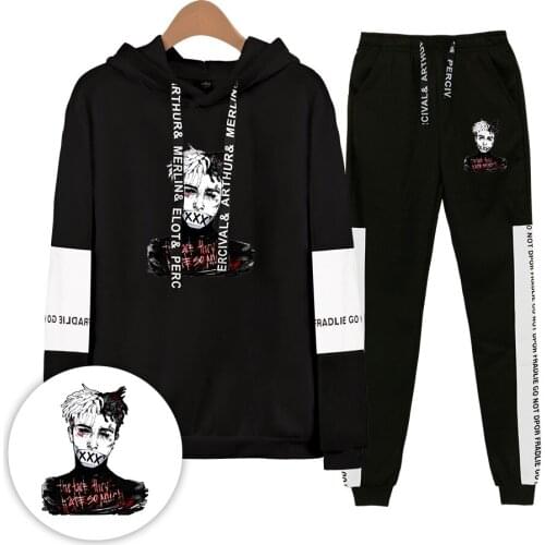 Hip Pop Kpop Harajuku Style XXXTentacion Hoodies And Sweatpants Men/Women Personality Casual XXXTentacion Mens Sets