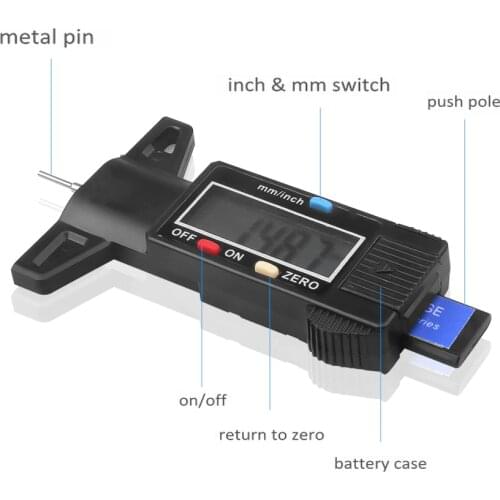 Car Tyre Tread Depthometer Tire Tread Depth Gauge Motorcycle Bike Tire Measurer Measuring Tool